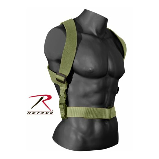 Olive Drab Tactical Combat Suspenders - Rothco Adjustable Gear Support Suspender {2}