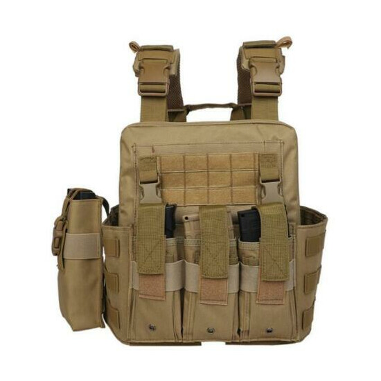 4PCS Tactical Vest Gun Holder Molle Combat Assault Police Hunting Gear Chest Rig {14}