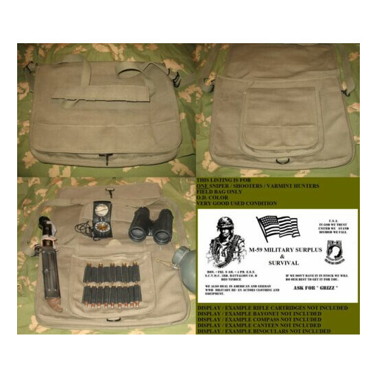 Sniper / Long Range Rifle Shooters / Varmit Hunters Field Bag VG USED COND. O.D. {1}