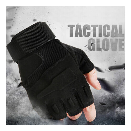Outdoor Mens Tactical Army Military Fingerless Combat Cycling Half Finger Gloves {1}