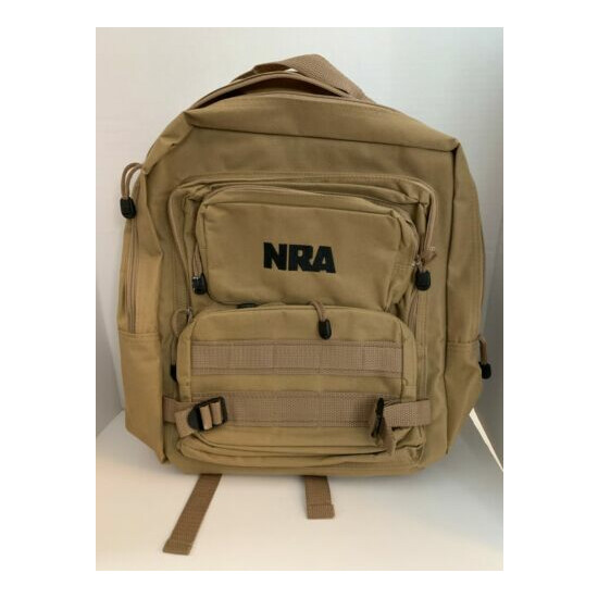 NRA TACTICAL Backpack Range/Hunting Desert Tan Bag - Grey NRA Cap Combo {2}