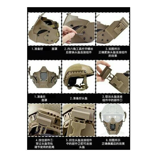 Tactical Half Face Guard Mask Protector For Helmet ( Two Ways To Wear Band/Rail) {5}