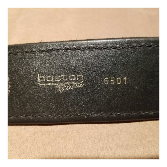 Boston Leather 6501 Black Plain Nickel Sam Browne Lined Gear Belt 34" w/buckle {4}