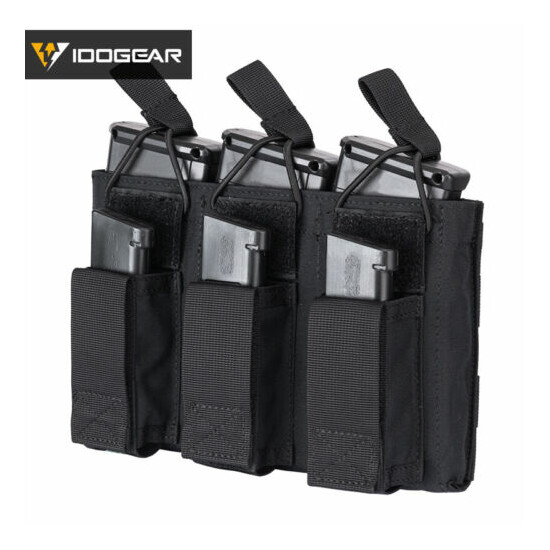 IDOGEAR Tactical Mag Pouch Triple Mag Carrier Open Top 5.56 MOLLE Paintball Gear {13}