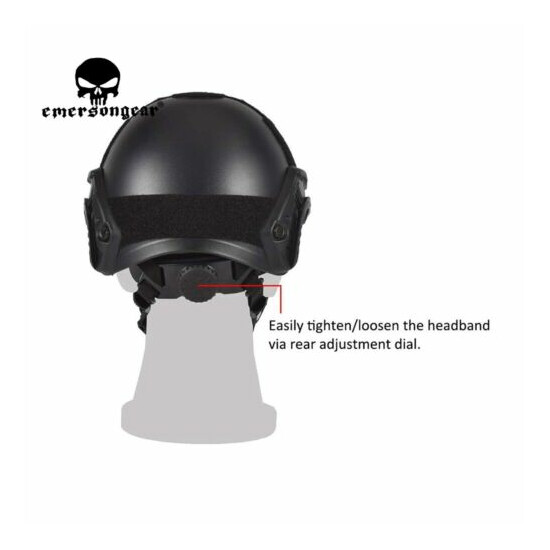 Emerson Tactical Fast Helmet Bump MICH Ballistic MH Type NVG Shroud Side Rail BK {3}