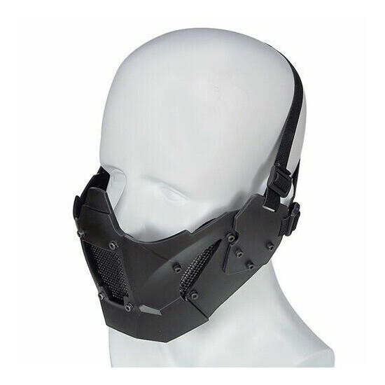 Tactical Half Face Guard Mask Protector For Helmet ( Two Ways To Wear Band/Rail) {13}