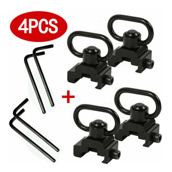 2/4 PCS QD Sling Swivel Attachment with 20mm Picatinny Rail Mount Quick Release {13}