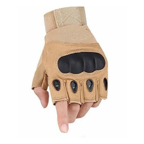 Tactical Fingerless Motorcycle Hard Knuckle Half Finger Glove Paint BallSpecific {4}