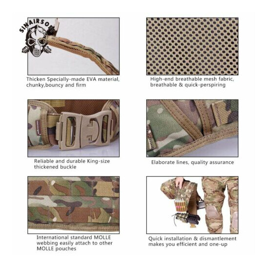 EMERSON Tactical Padded Heavy Duty Belt Waist Molle Combat Hunting Quick Release {10}