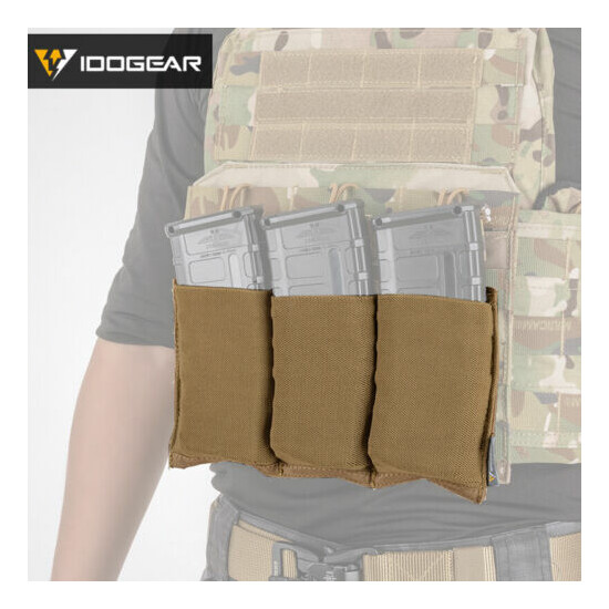 IDOGEAR Tactical 5.56 Magazine Pouch Fast Draw MOLLE Paintball Triple Mag Pouch {9}