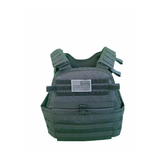 Tactical Vest BLACK Plate Carrier Rig- Adjustable. {7}