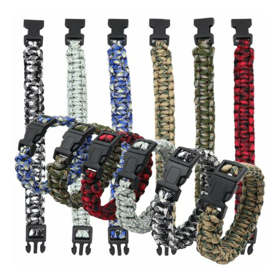 12 PCS Paracord Bracelets for Men, Camo Survival Tactical Braided Cord {5}
