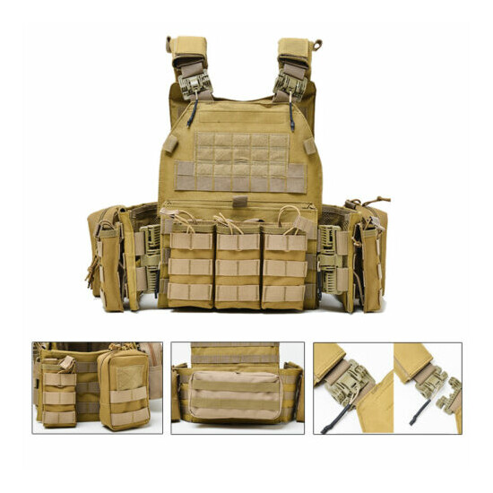 Military Tactical Molle Vest Mag Holder Plate Airsoft Combat Assault Gear Sets {1}