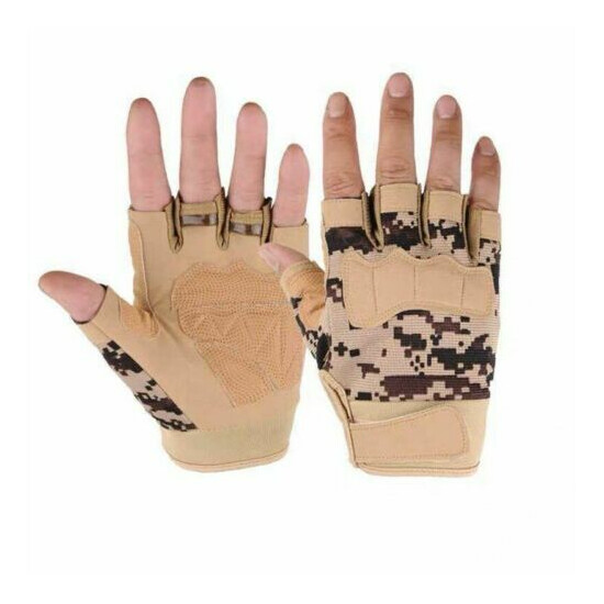 Multicam Tactical Gloves Soft Knuckle Half Finger Military Shooting Gloves  {10}