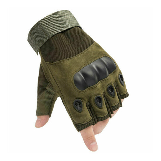 Army Military Tactical Motorcycle Hunt Hard Knuckle Half Finger Outdoor Gloves {8}