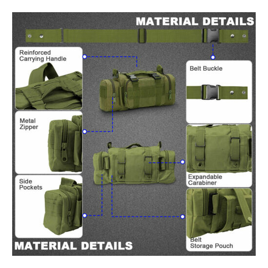 Mens Tactical Workout Pouch Military Molle Waist Bag Duffle Bag Large Handbag {32}