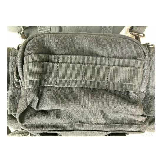BLACK MOLLE Belt Tactical Duty Waist Pack Multi Pocket Shoulder Strap & Handle. {2}