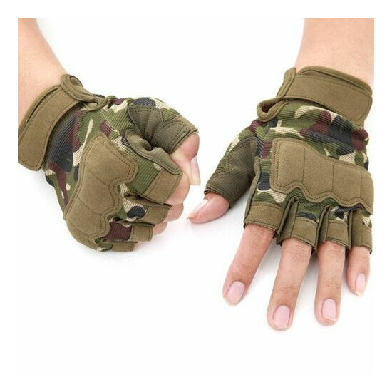 Multicam Tactical Gloves Soft Knuckle Half Finger Military Shooting Gloves  {1}
