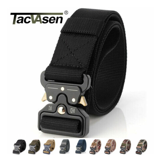 TACVASEN Tactical Heavy Duty Mens Belts Military Stylish Metal Army Pants Belts {1}