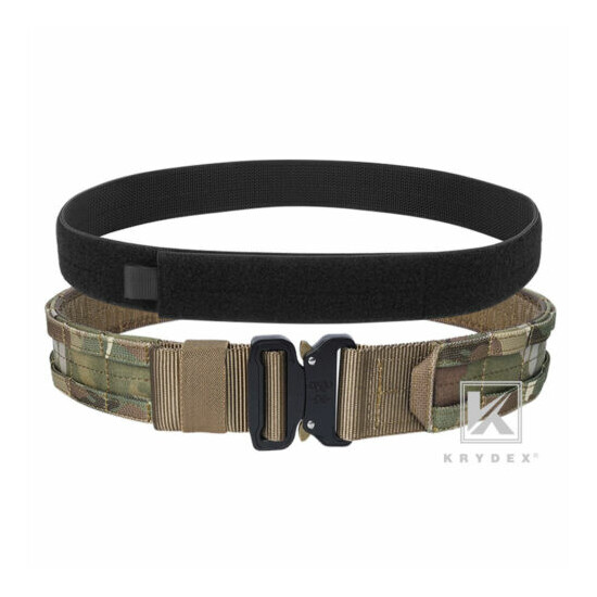 KRYDEX Tactical Belt 1.75 in Rigger MOLLE Heavy Duty Belt Quick Release Multicam {1}