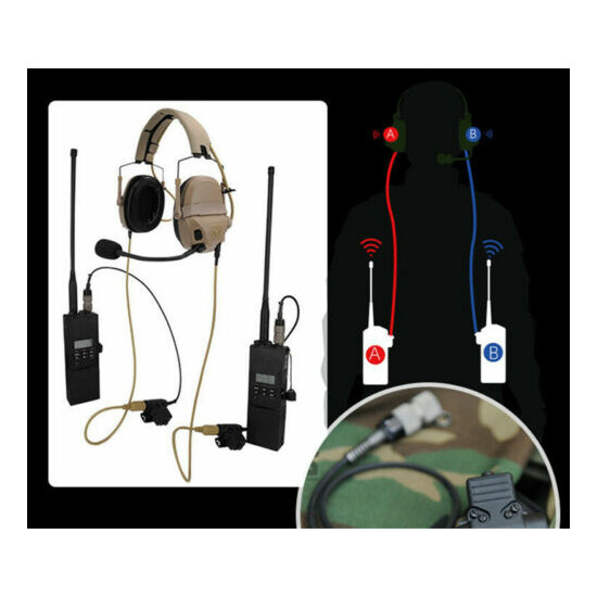 FMA FCS AMP Tactical Headset Dual Channel Noise Reduction Standard Suit Headset {6}