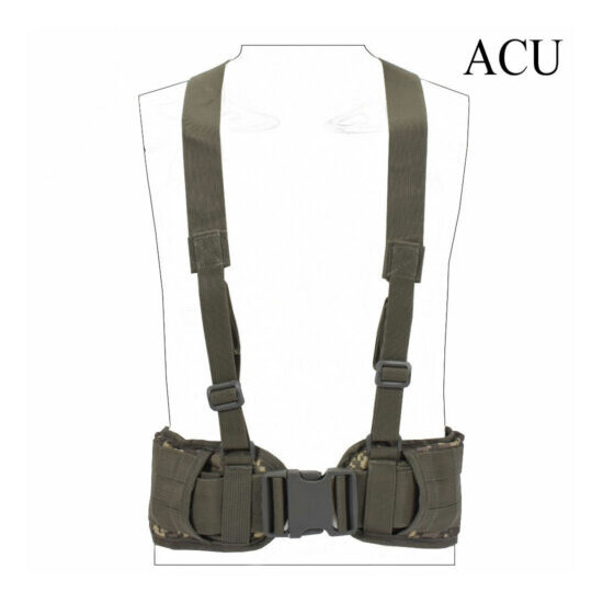 Tactical Molle Waist Padded Belt w/ Suspender Combat Multifunction Hunting Strap {14}