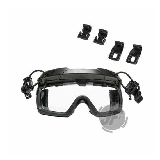 Tactical Helmet Goggles Anti-fog Transparent Lens w/ Rail Clips for FAST Helmet {2}