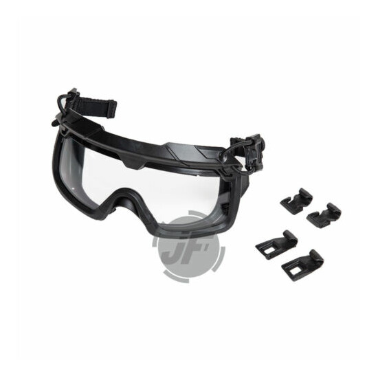 Tactical Helmet Goggles Anti-fog Transparent Lens w/ Rail Clips for FAST Helmet {4}