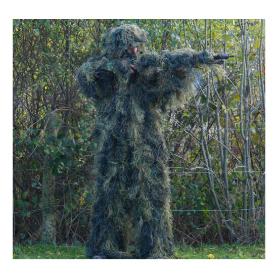Military Anti-Fire 4 PIECE GHILLIE SUIT Army Woodland Camo Camouflage All Sizes {1}