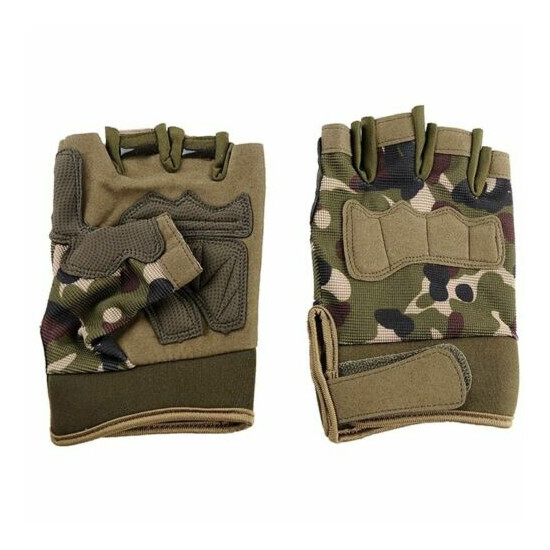 Multicam Tactical Gloves Soft Knuckle Half Finger Military Shooting Gloves  {7}