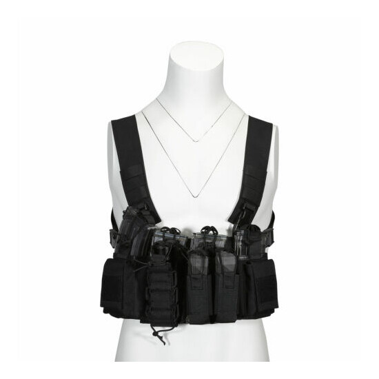 Military Tactical Vest with Holster Combat Molle Army Assault Hunting Plate Gear {25}