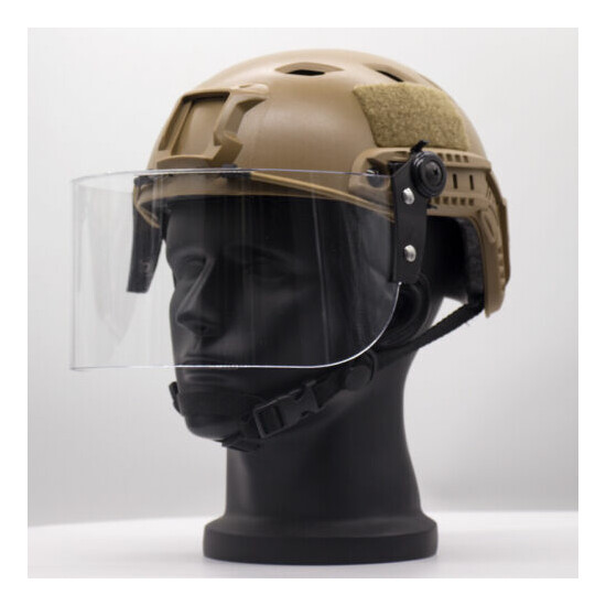 Tactical Face Shield Transparent Windproof Lens Mask For Mich/ FAST Helmet {2}