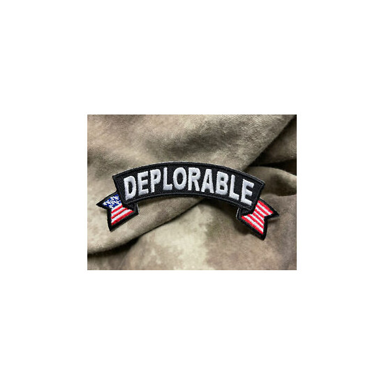 Deplorable Small American Flag Rocker Patch {1}