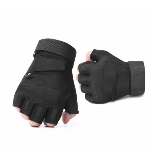 Outdoor Mens Tactical Army Military Fingerless Combat Cycling Half Finger Gloves {3}