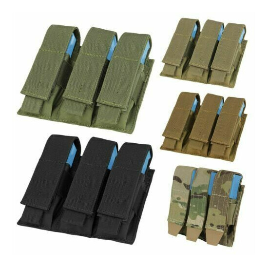 Condor MA52 MOLLE Tactical Triple Pistol Magazine Mag Holster Sheath Pouch {1}