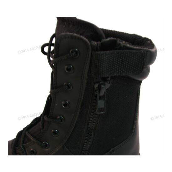 NIB Men's Tactical Boots 8" Black Combat Military Work Shoes Zipper, Sizes:6-15  {7}
