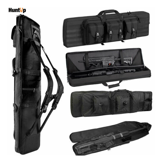 36" 37" 47"42"46" Tactical Double Single Rifle Gun Case Soft Padded Bag Backpack {1}