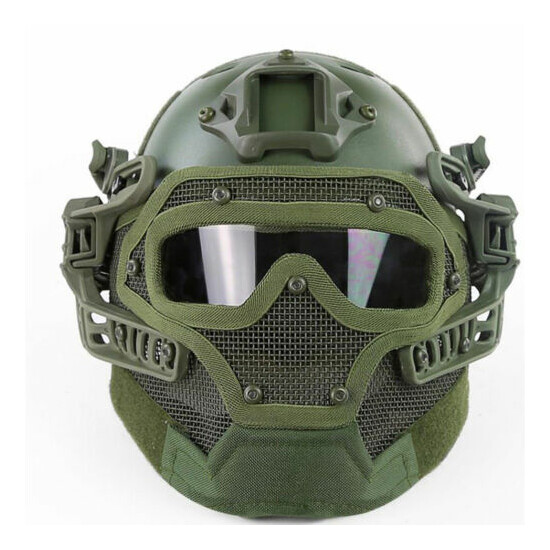 Tactical Protective Goggles G4 System Full Face Mask Helmet Paintball GREEN {2}