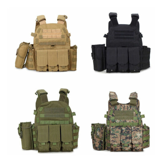 4pcs Tactical Vest Military Mag Holder Molle PC Airsoft Combat Assault Gear Sets {1}