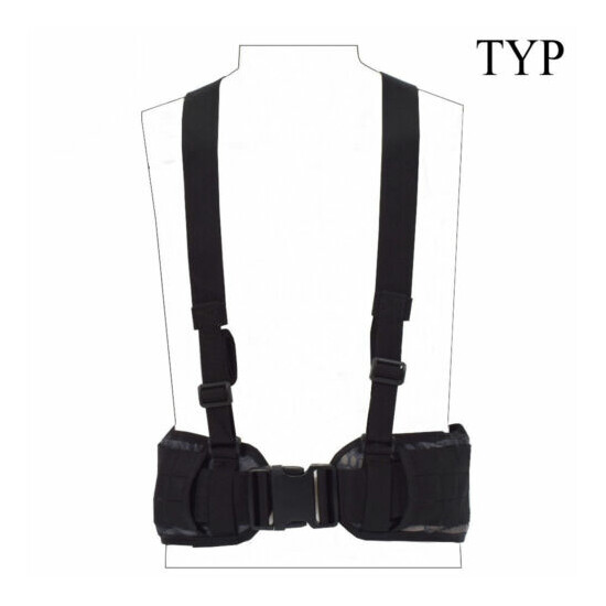Tactical Molle Waist Padded Belt w/ Suspender Combat Multifunction Hunting Strap {15}