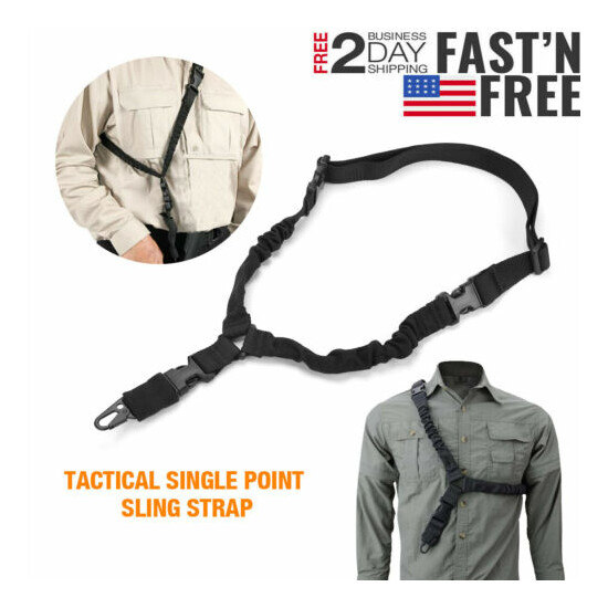 Tactical 1 2 Point Adjustable Rifle Gun Sling Strap BONUS Sling Swivel US Seller {15}