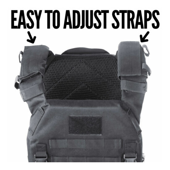 Tactical Plate Carrier BLACK Molle Padded Breathable Mesh Ktactical Universal {5}