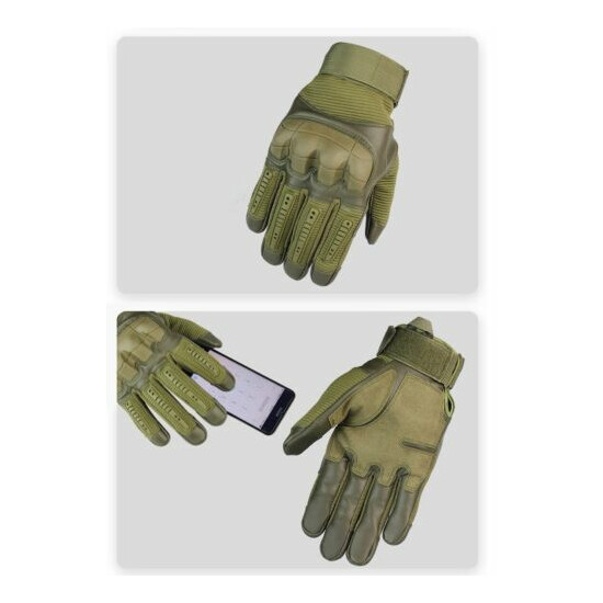 CRUSEA Leather Gloves Tactical Military Shooting Cut Resistant Weatherproof {2}