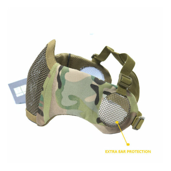Tactical Foldable Camouflage Mesh Mask With Ear Protection With Cap For Hunting {9}