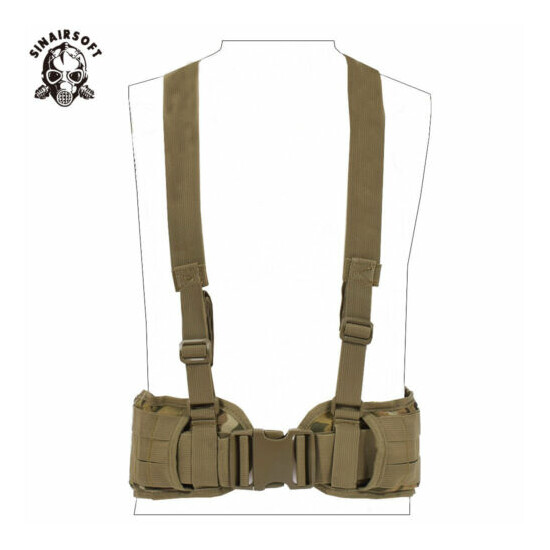 Tactical Molle Waist Padded Belt w/ Suspender Combat Multifunction Hunting Strap {2}