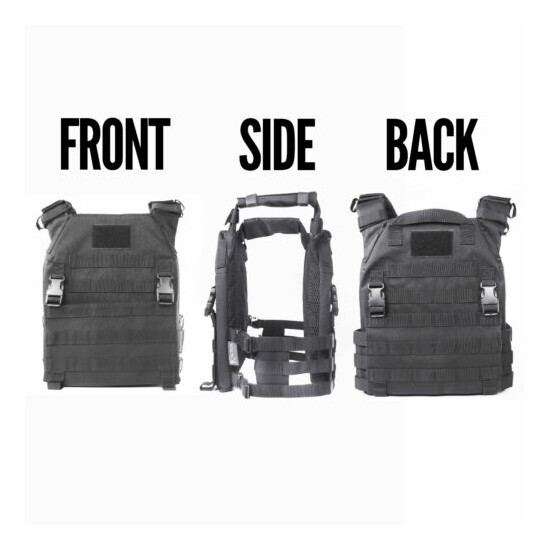 Tactical Plate Carrier BLACK Molle Padded Breathable Mesh Ktactical Universal {9}