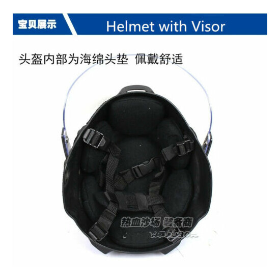 MICH2000 Tactical Action Version Helmet w/Visor Patrol CS Anti Riot Protect Mask {5}
