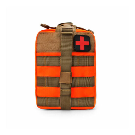 Outdoor Pack First Aid Kit Wilderness Black First Aid Pouch Medical Bag Package {8}