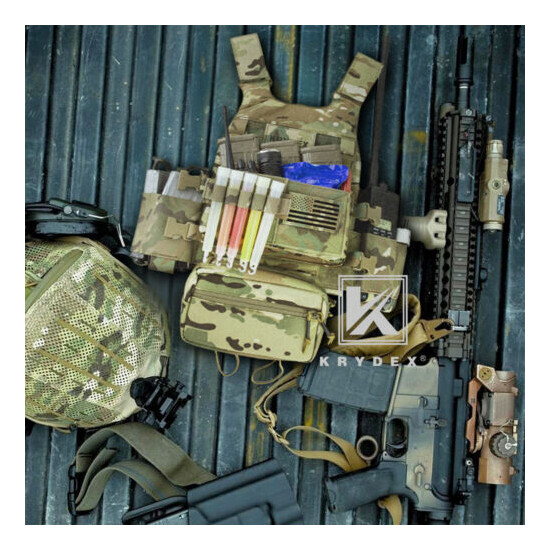 KRYDEX Low Vis Slick Armor Carrier & Micro Fight Placard & Drop Pouch Multicam {6}