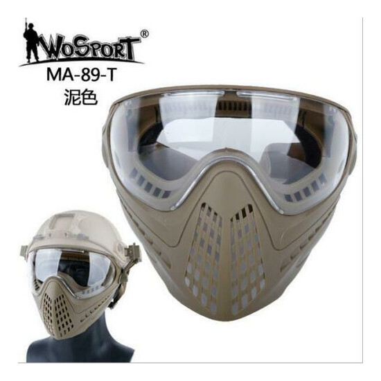 Tactical Head Wearing Helmet Full Face Pilot Mask with Lens Airsoft Paintball {14}